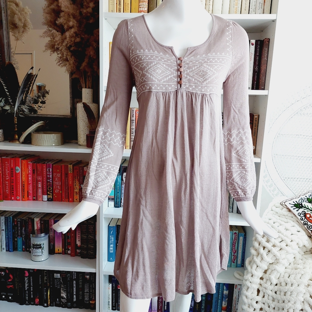 MONORENO Embroidered Tunic Top Dress